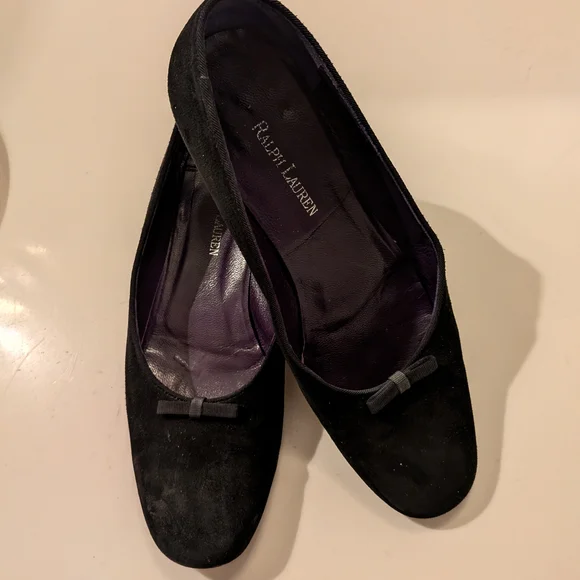 RALPH LAUREN Purple Label Women's Black Suede Ballet Flats | 6 B - Picture 2 of 6